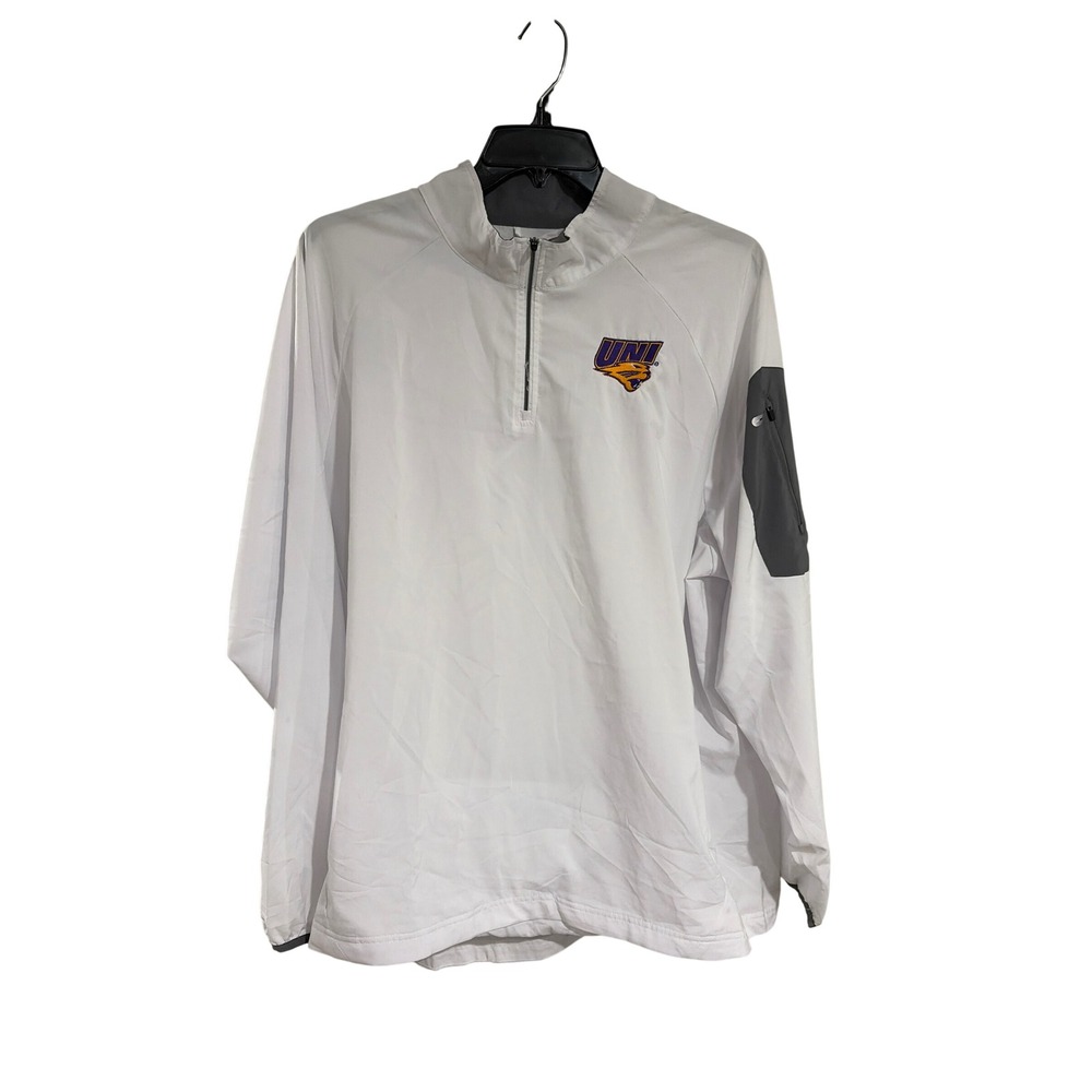 Augusta Sportswear UNI Panthers 1/4 Zip Windbreaker White Mens 2XL Pullover F70